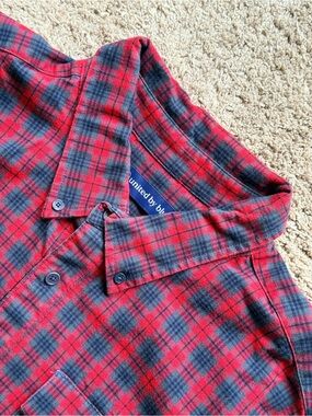 United By Blue Men's Red & Navy Plaid Button-Down Shirt Large